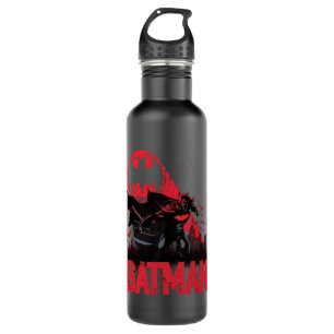 Batman Crimson Bat Signal Stainless Steel Water Bottle