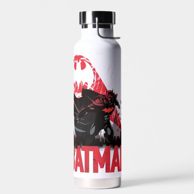 Batman Crimson Bat Signal Water Bottle (Left)