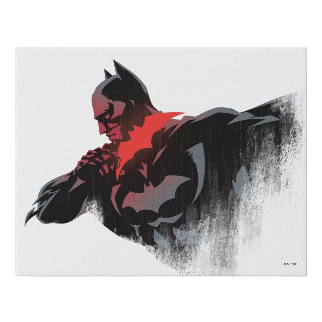 Batman Crimson Batarang Faux Canvas Print (Front)