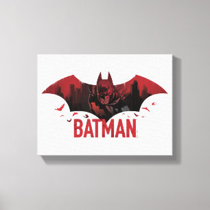 Batman Crimson Gotham Icon Canvas Print