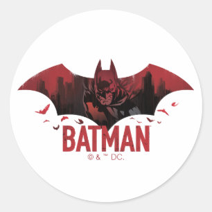 Batman Crimson Gotham Icon Classic Round Sticker