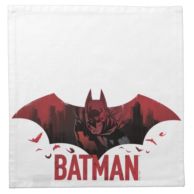 Batman Crimson Gotham Icon Cloth Napkin (Front)