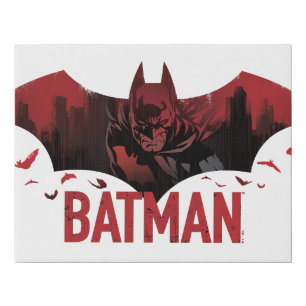 Batman Crimson Gotham Icon Faux Canvas Print
