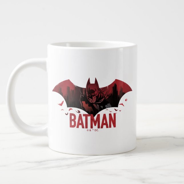 Batman Crimson Gotham Icon Giant Coffee Mug (Left)