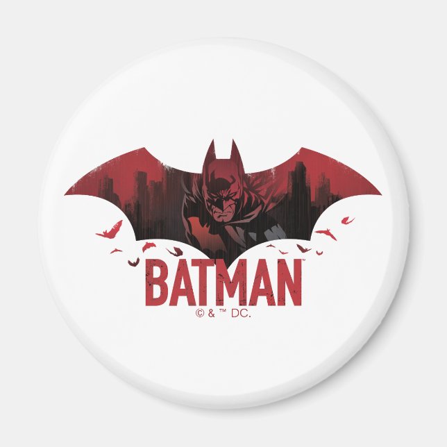 Batman Crimson Gotham Icon Magnet (Front)