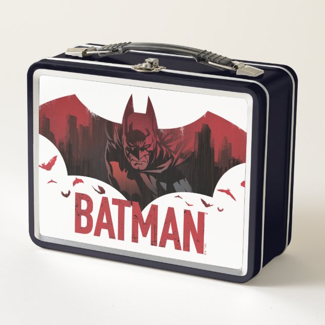 Batman Crimson Gotham Icon Metal Lunch Box (Front)