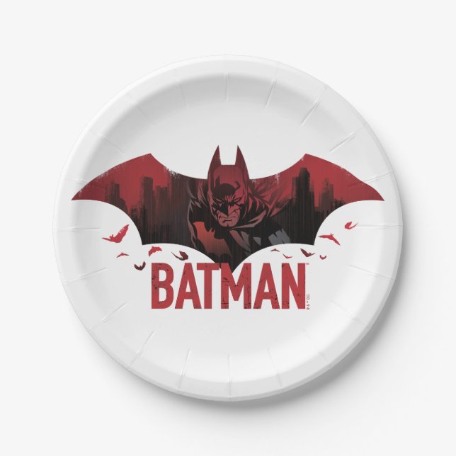 Batman Crimson Gotham Icon Paper Plates (Front)
