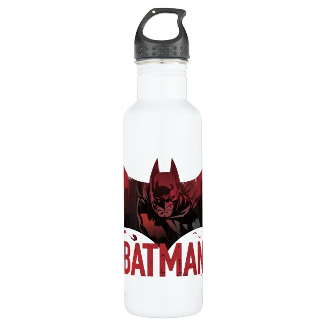 Batman Crimson Gotham Icon Stainless Steel Water Bottle (Front)