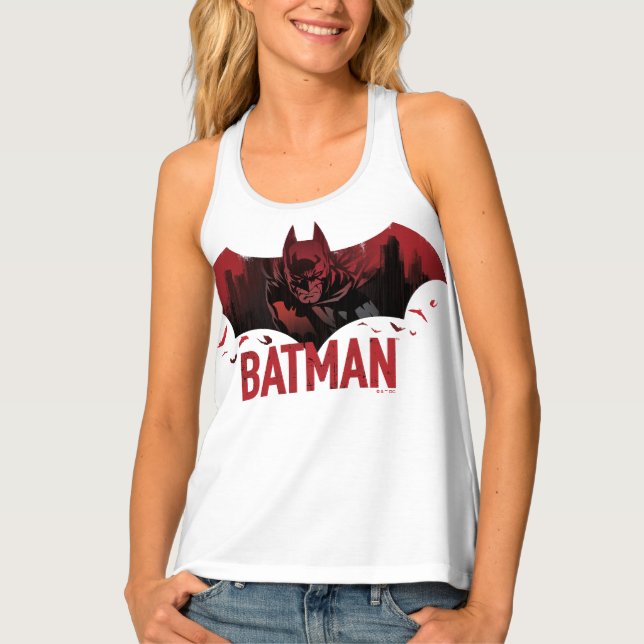 Batman Crimson Gotham Icon Tank Top (Front)