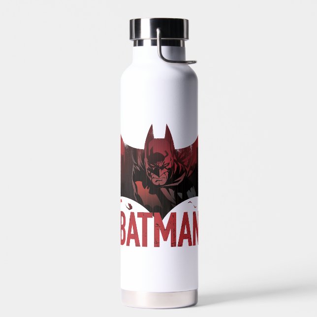 Batman Crimson Gotham Icon Water Bottle (Left)
