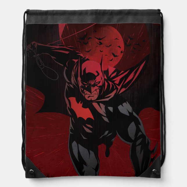 Batman Crimson Leap Drawstring Bag (Front)