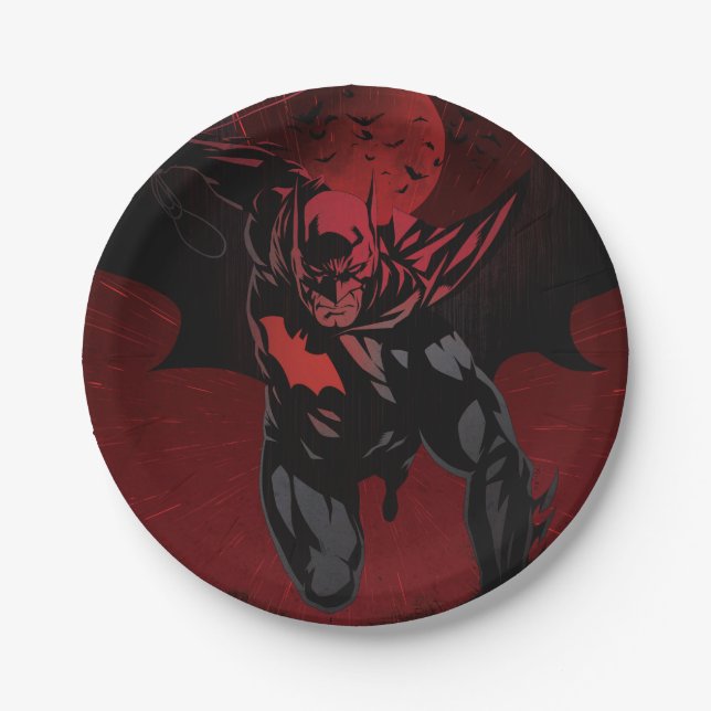 Batman Crimson Leap Paper Plates (Front)