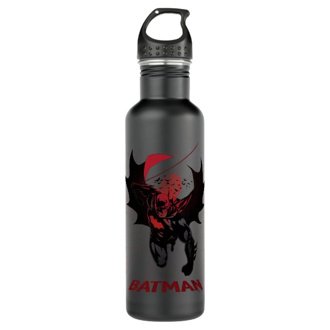 Batman Crimson Leap Stainless Steel Water Bottle (Front)