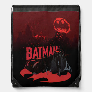 Batman Crimson Rain Drawstring Bag
