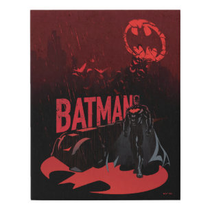 Batman Crimson Rain Faux Canvas Print