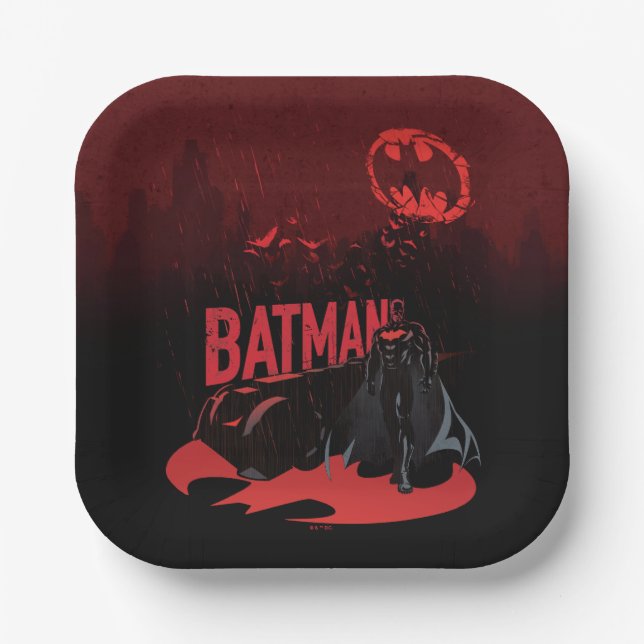 Batman Crimson Rain Paper Plates (Front)