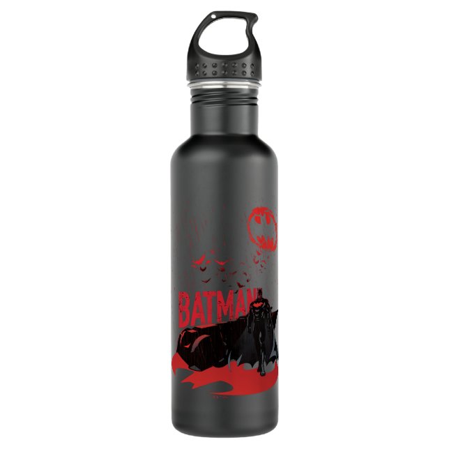 Batman Crimson Rain Stainless Steel Water Bottle (Front)