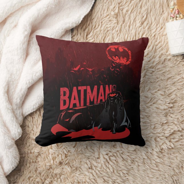 Batman Crimson Rain Throw Pillow (Blanket)
