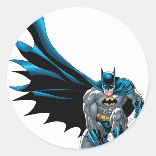 Batman Crouches Classic Round Sticker