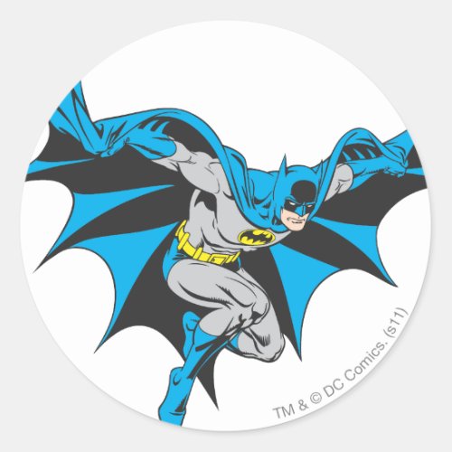 Batman Crouches Classic Round Sticker