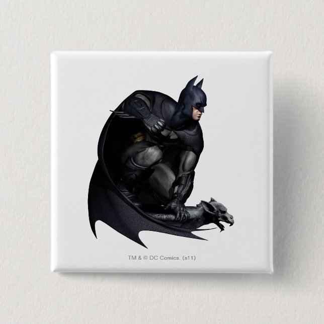 Batman Crouching Pinback Button (Front)