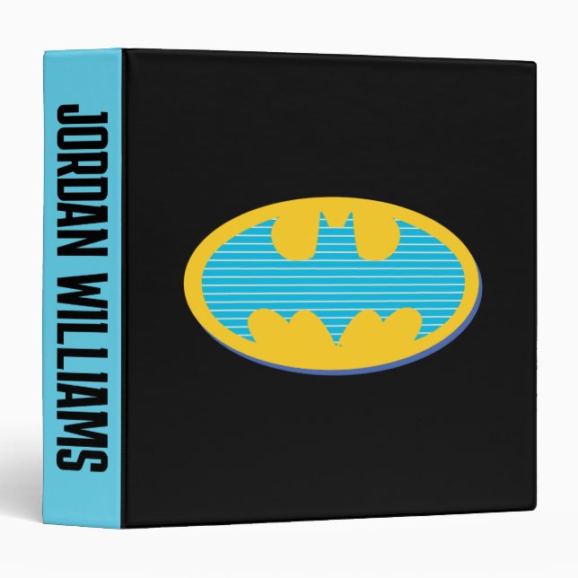 Batman | Cyan Stripes Symbol 3 Ring Binder (Front/Spine)