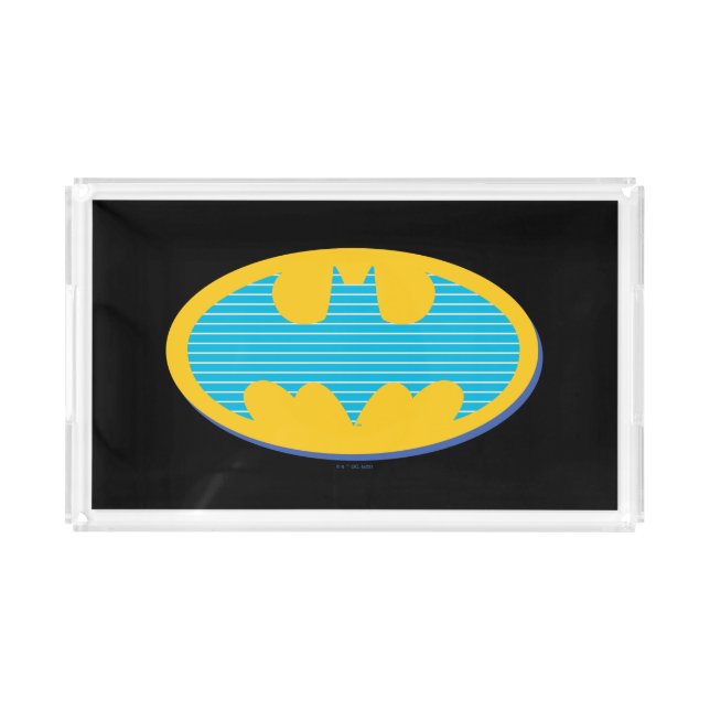 Batman | Cyan Stripes Symbol Acrylic Tray (Front)