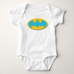Batman Cyan Stripes Symbol Baby Bodysuit
