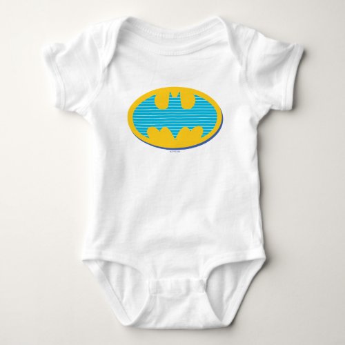 Batman  Cyan Stripes Symbol Baby Bodysuit