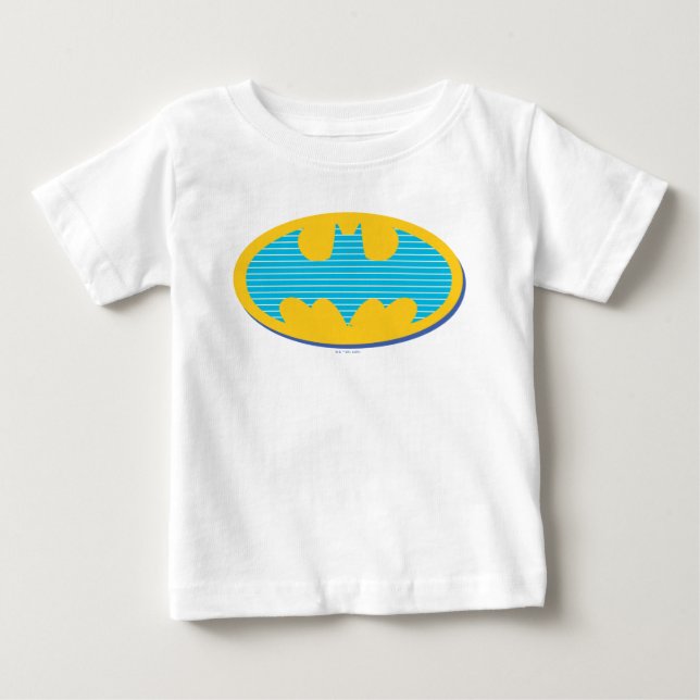 Batman | Cyan Stripes Symbol Baby T-Shirt (Front)