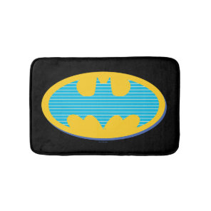 Batman | Cyan Stripes Symbol Bath Mat