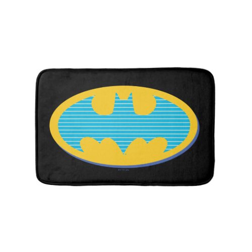Batman  Cyan Stripes Symbol Bath Mat