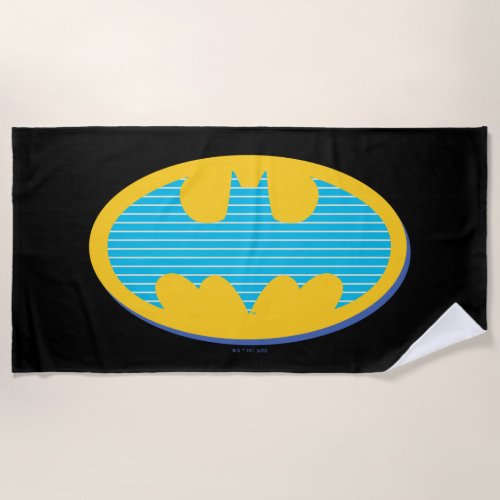 Batman  Cyan Stripes Symbol Beach Towel