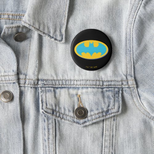Batman  Cyan Stripes Symbol Button