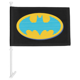 Batman   Cyan Stripes Symbol Car Flag