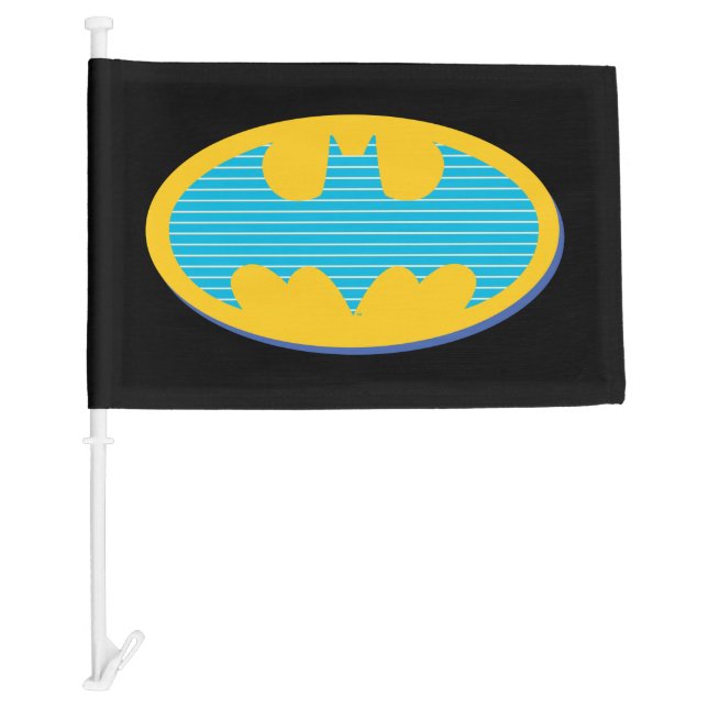 Batman | Cyan Stripes Symbol Car Flag (Front)