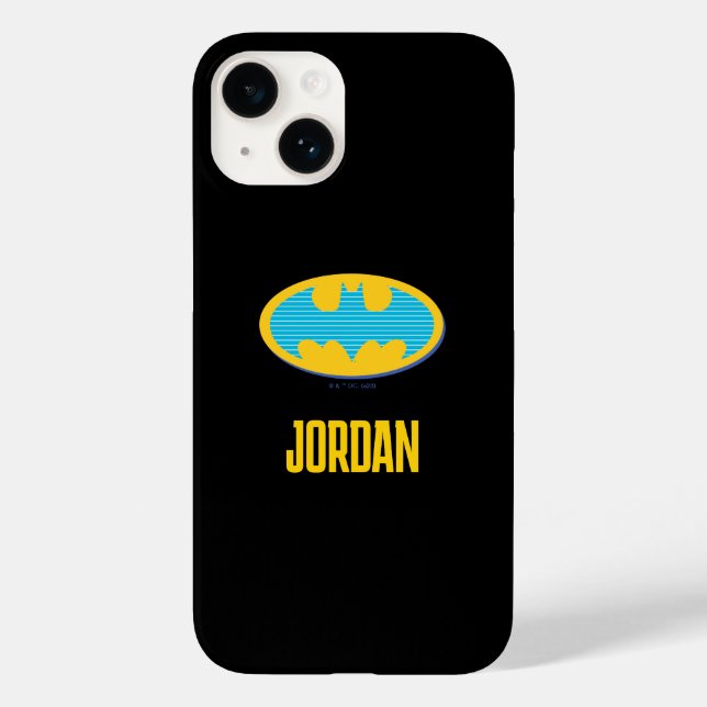 Batman | Cyan Stripes Symbol Case-Mate iPhone Case (Back)