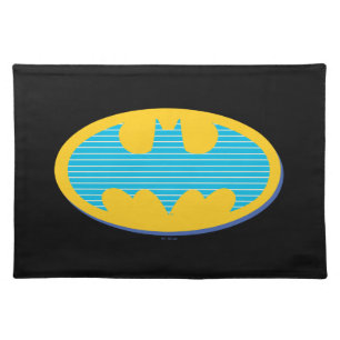Batman   Cyan Stripes Symbol Cloth Placemat