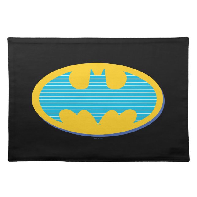 Batman | Cyan Stripes Symbol Cloth Placemat (Front)