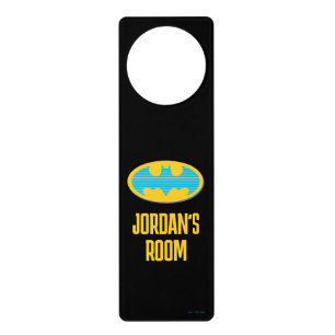 Batman Cyan Stripes Symbol Door Hanger