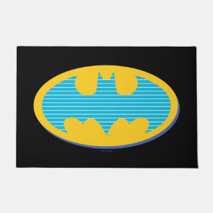 Batman   Cyan Stripes Symbol Doormat