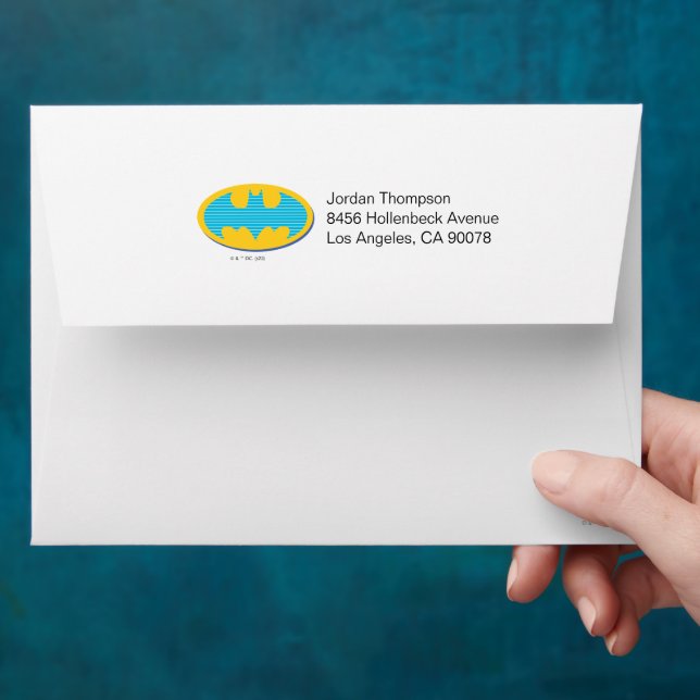 Batman | Cyan Stripes Symbol Envelope (Hand)