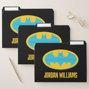 Batman   Cyan Stripes Symbol File Folder