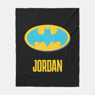 Batman   Cyan Stripes Symbol Fleece Blanket