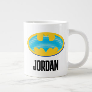 Batman Cyan Stripes Symbol Giant Coffee Mug