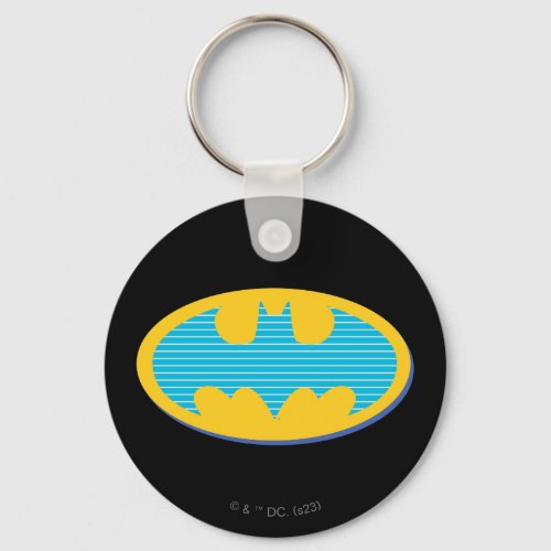 Batman  Cyan Stripes Symbol Keychain