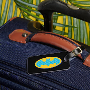 Batman Cyan Stripes Symbol Luggage Tag