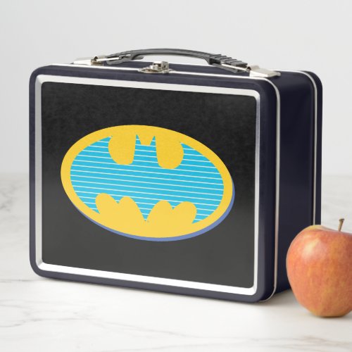Batman  Cyan Stripes Symbol Metal Lunch Box
