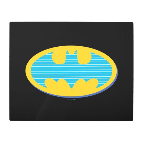 Batman  Cyan Stripes Symbol Metal Print