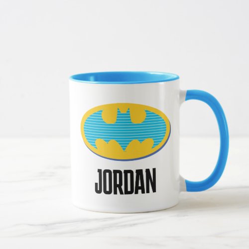 Batman  Cyan Stripes Symbol Mug